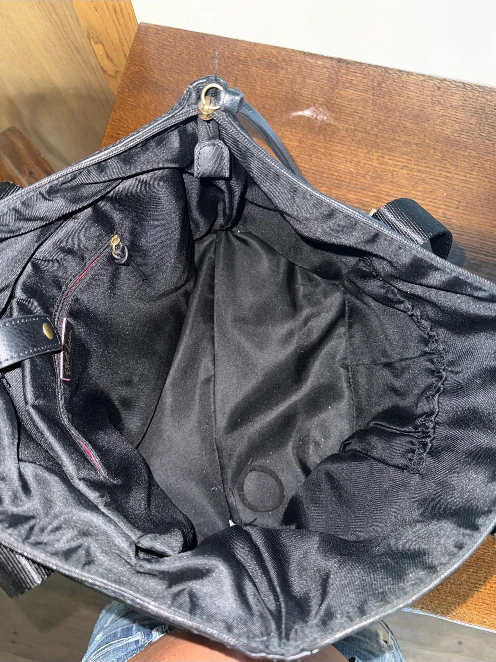 Elliott Lucca Black Textured Tote with Key Charm